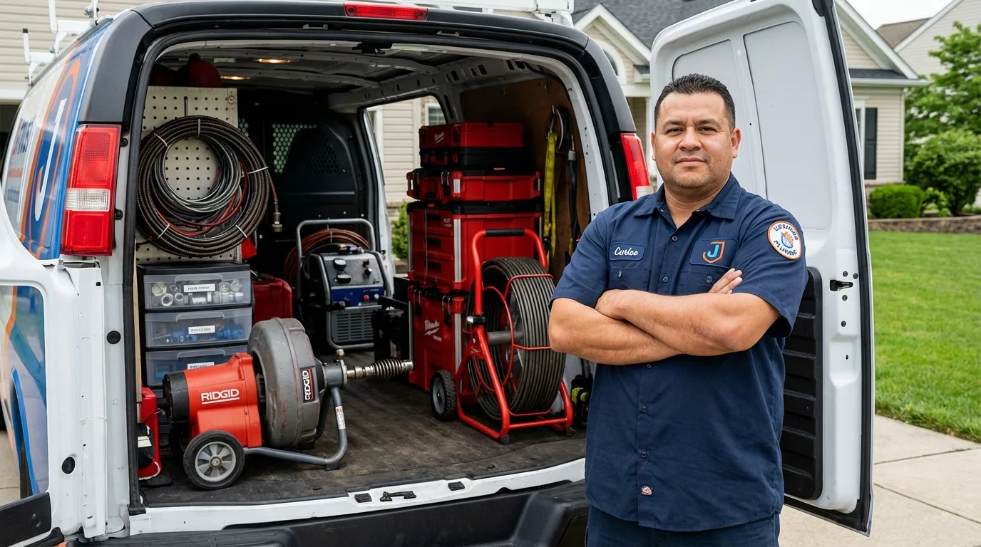 Professional drain cleaning equipment and Johns Plumbing LLC plumber in Burbank