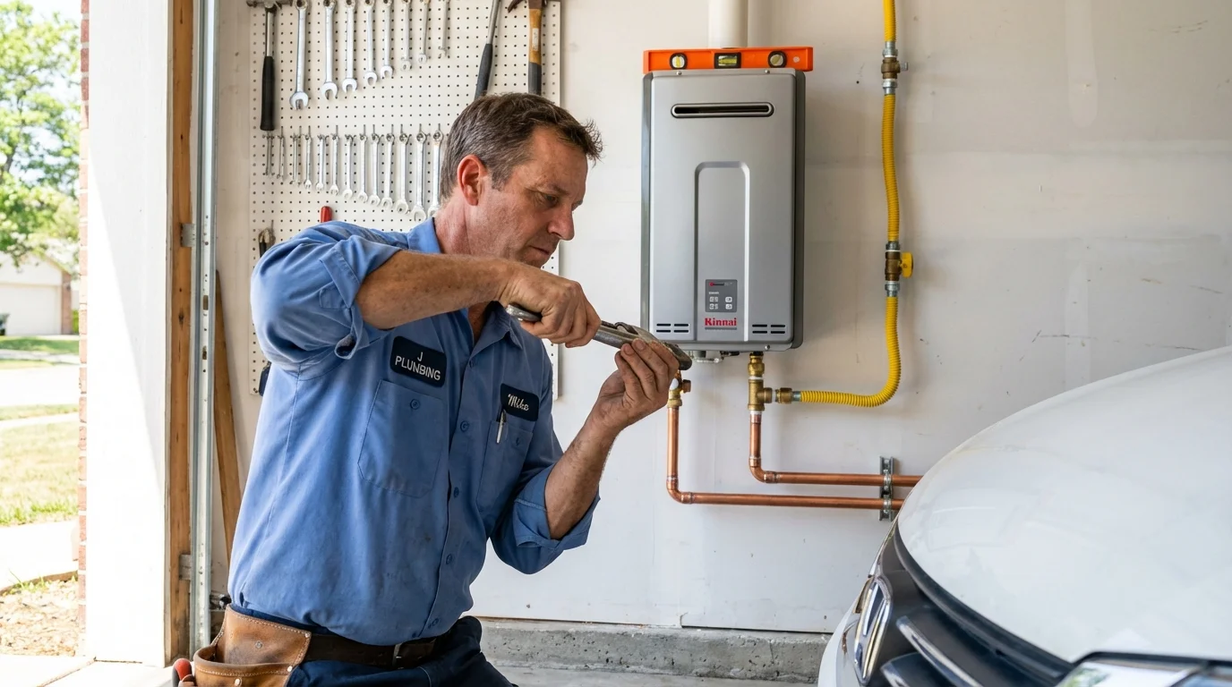 Tankless water heater installation by a Johns Plumbing LLC plumber in Burbank